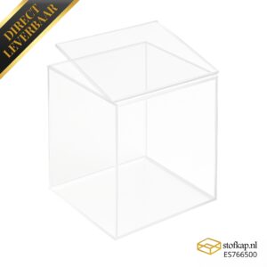 Stofkap Glashelder, met deksel 300 x 300 x 300